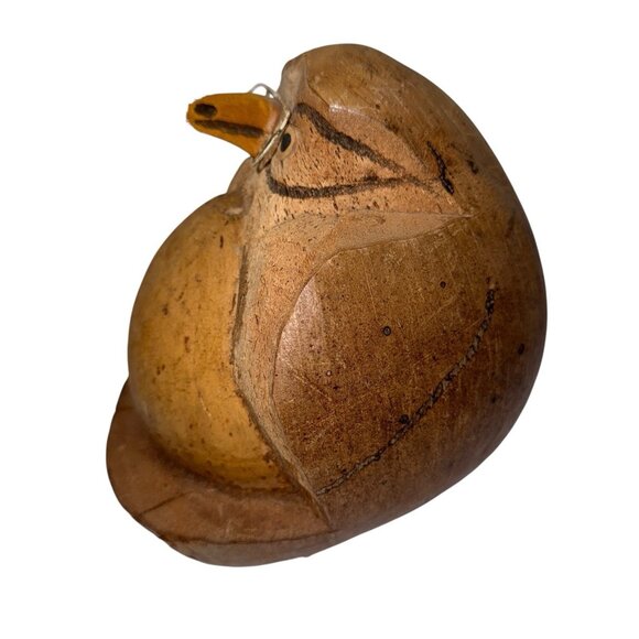 Handmade Wise Owl Wearing Glasses Coconut Shell Figurine Sculpture Kitsch BOHO - Picture 11 of 12